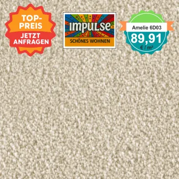 Vorwerk Amelie 6D03 beige – Velours Teppichboden 4 m – mit Preisangabe auf dem Bild